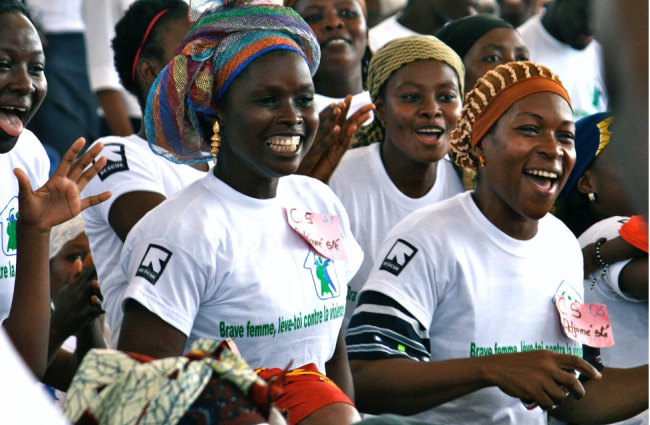 African women smiling