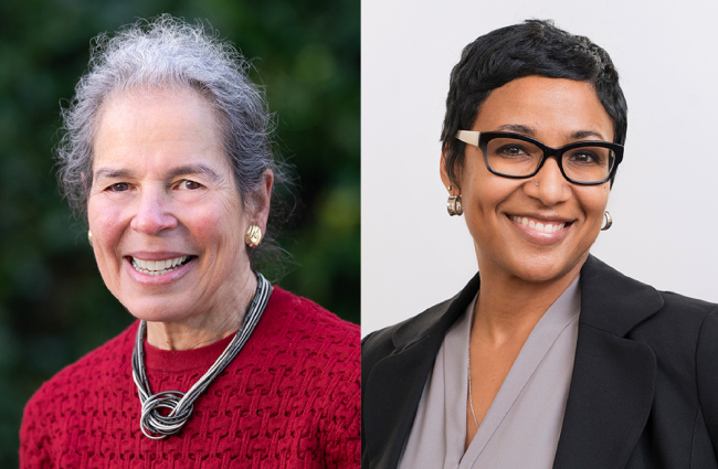 Dr. Nancy Adler and Dr. Amani Allen Dr. Nancy Adler, a smiling white woman with gray hair wearing a red sweater, and Dr. Amani Allen, a smiling Black woman with short dark hair wearing glasses and a blazer