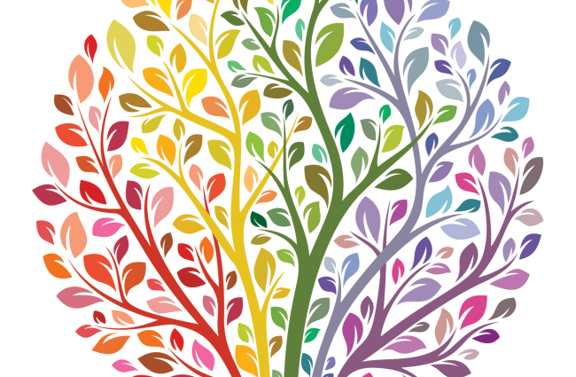 Colorful illustration of a tree