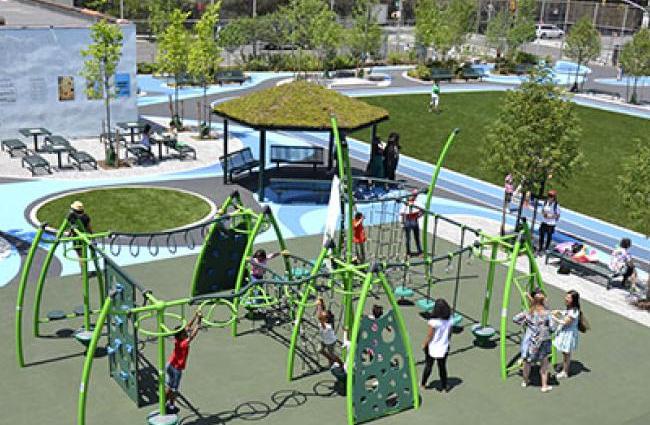 Children playing on a playground