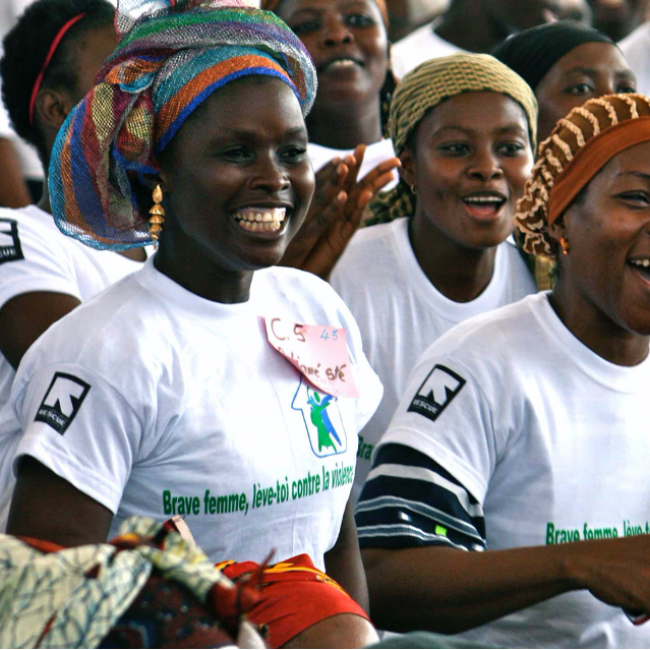African women smiling