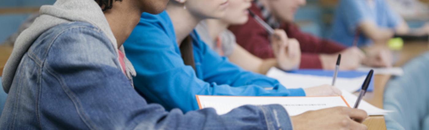 Students sitting in a lecture.