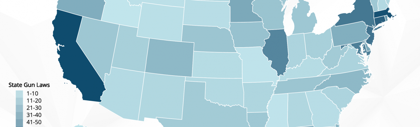 Number of firearm laws by state.