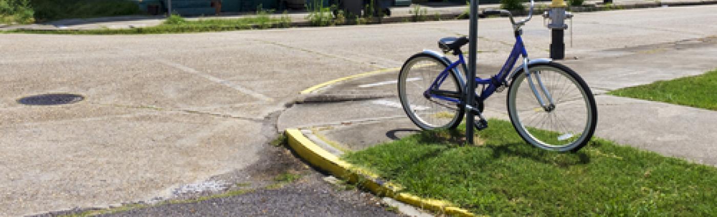 Image of a bicycle on a road.