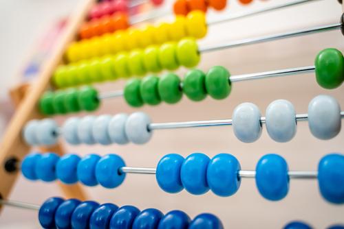 Close up of a colorful abacus